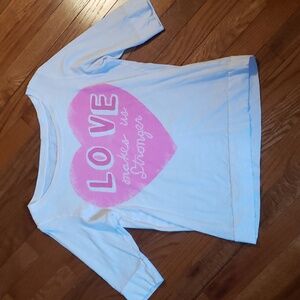 WOMENS OLD NAVY 3/4 SLEEVE SLEEP SHIRT, OVERSIZED SMALL, LOVE SHIRT